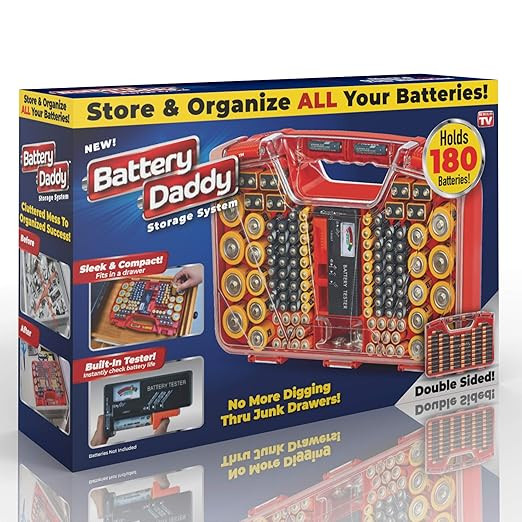 Ontel Battery Daddy - Battery Organizer Storage Case with Tester, Stores & Protects Up to 180 Bat... | Amazon (US)