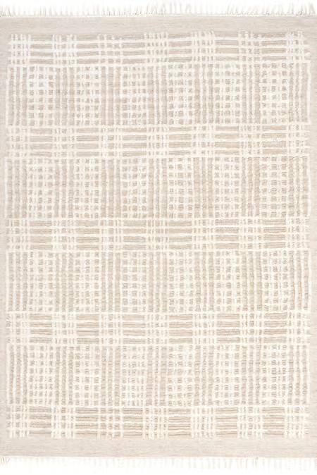 Beige Crissy Crosshatch Shag 9' x 12' Area Rug | Rugs USA
