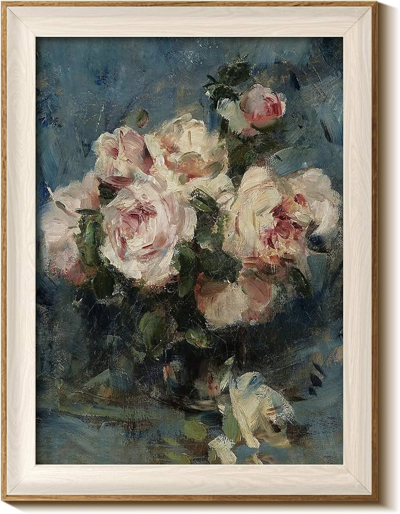 InSimSea Framed Canvas Wall Art of Bedroom Decor - Vintage Floral Flower Wall Decor, Botanical Ar... | Amazon (US)