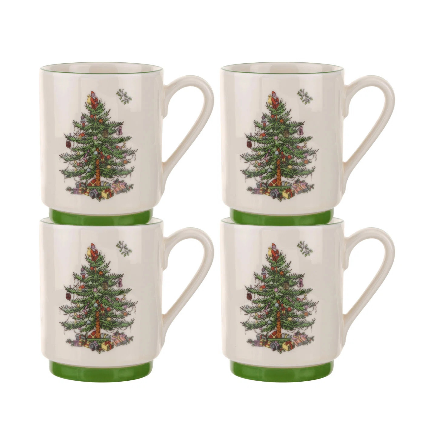 Spode Christmas Tree Stacking Mugs 12 Oz (Set of 4) | Wayfair North America