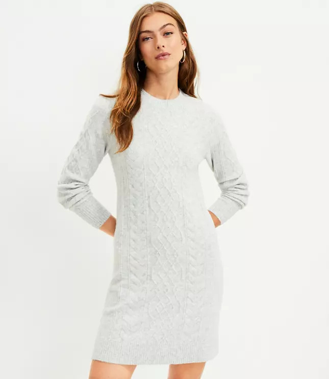 Petite Cable Sweater Dress | LOFT