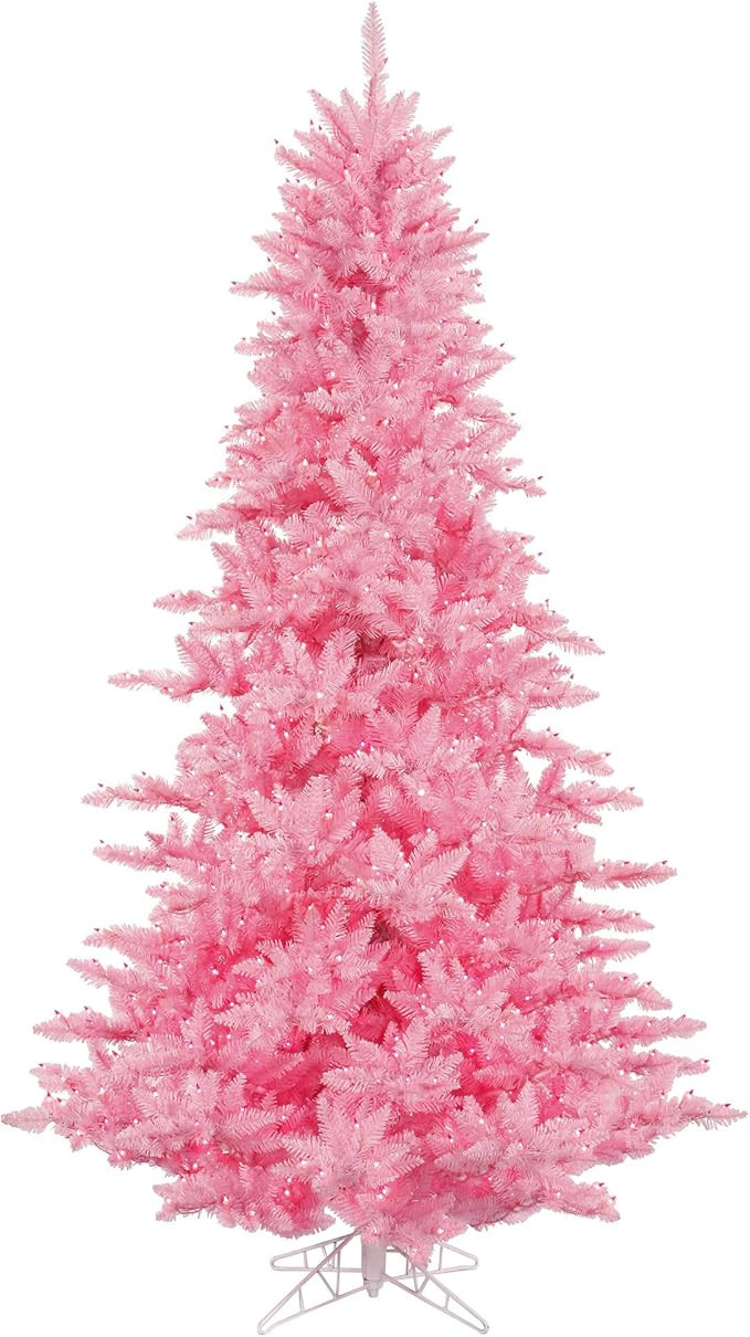 Vickerman 3' Light Pink Artificial Christmas Tree Featuring 234 PVC Tips and 100 Pink Dura-lit LE... | Amazon (US)