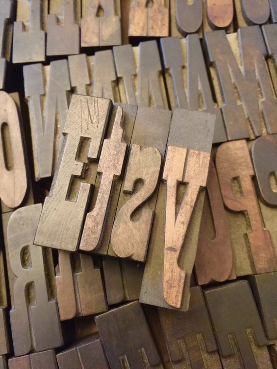 Western Style Font WOODEN Letterpress Printing Blocks  - Wood Number and Letter - 2" tall - a b c d  | Etsy (US)