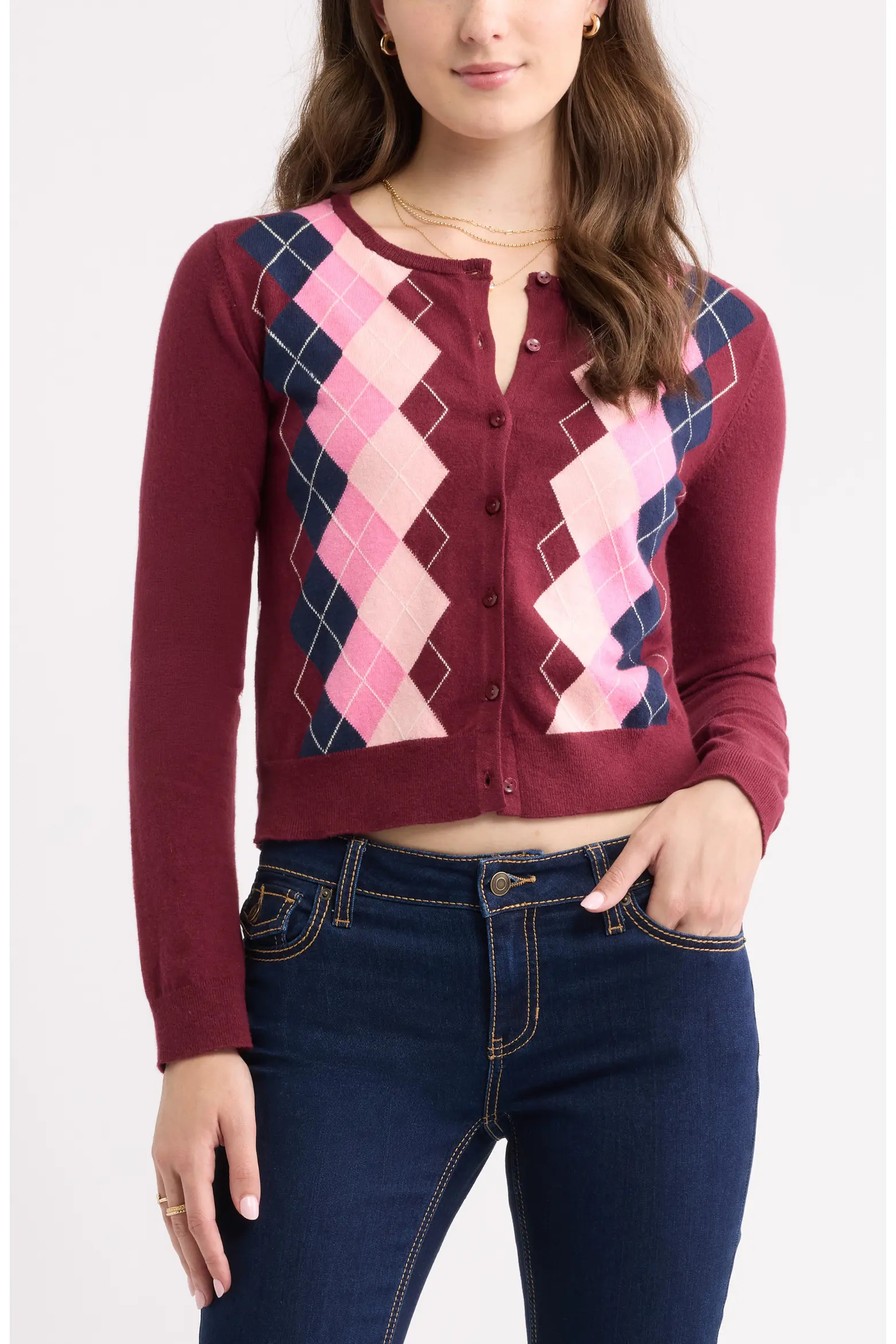 BP. Crewneck Cotton Blend Cardigan (Women) | Nordstrom | Nordstrom