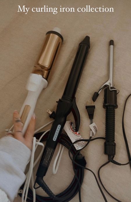 My curling iron collection. 2” Kristin ess for big volume, blow out. 1.25 long barrel for everyday can be used as a clamp or wand to do lots of diff styles the long barrel makes it so great for extensions/ long hair. Tiny 1/2 inch barrel for full on country singer spiral moments 

#LTKsalealert #LTKbeauty #LTKstyletip
