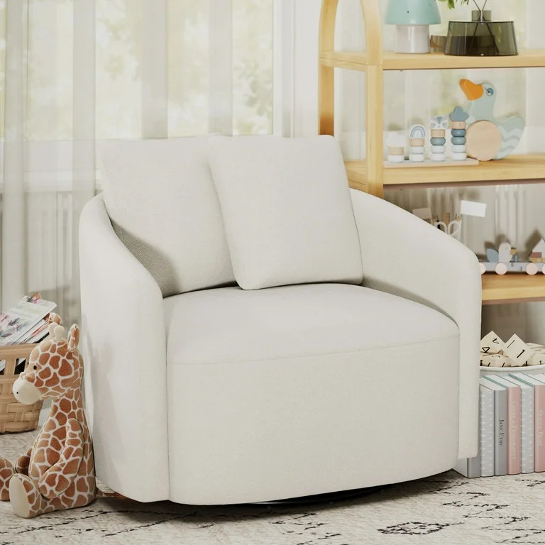 Beautiful Drew Kids Accent Chair by Drew Barrymore, Cream Bouclé Fabric | Walmart (US)