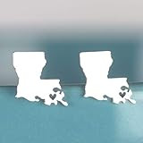 Louisiana Earrings, 925 Sterling Silver Louisiana Jewelry, State Stud Earrings | Amazon (US)