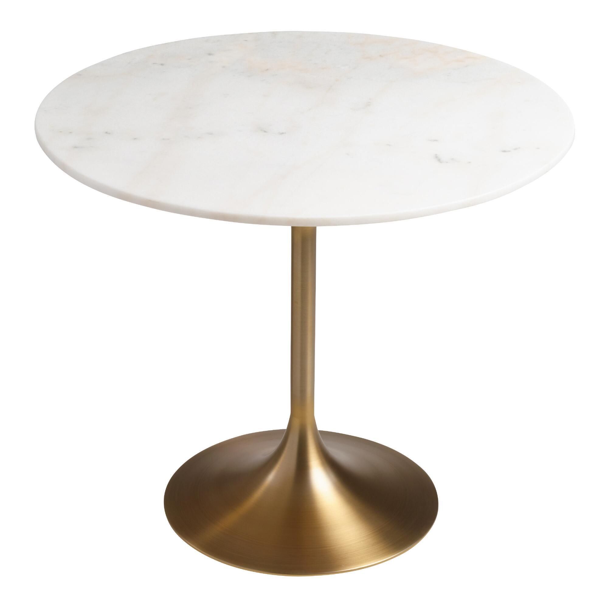 Gold and Marble Leilani Tulip Dining Table | World Market
