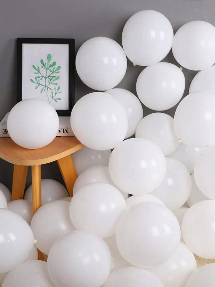 50Pcs 5 Inch White Latex Round Helium Party Balloons For Wedding, Birthday, Graduation, Bridal Sh... | SHEIN