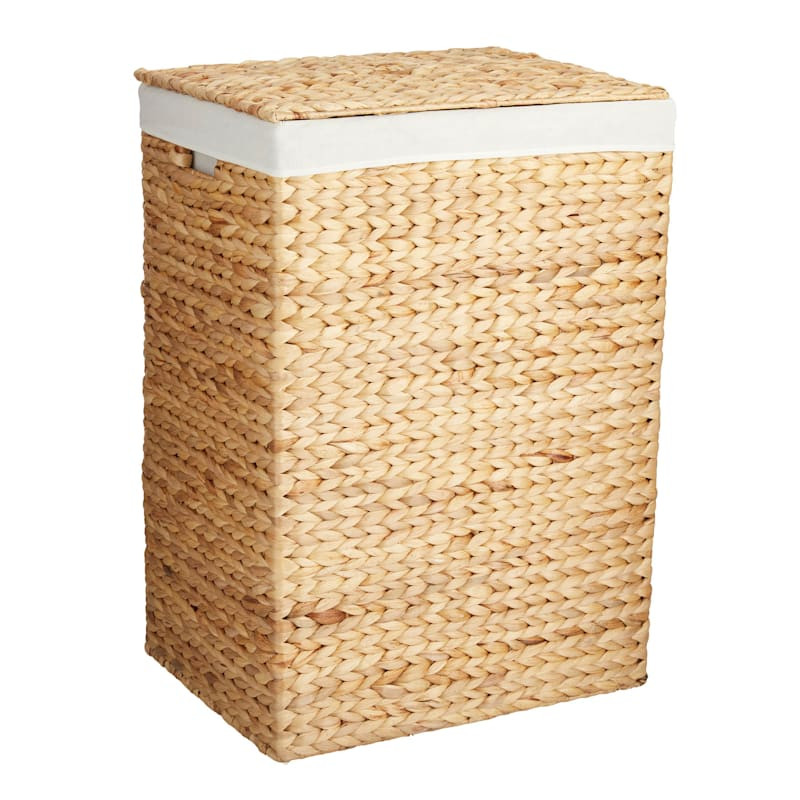 Natural Water Hyacinth Laundry Hamper, Medium | At Home