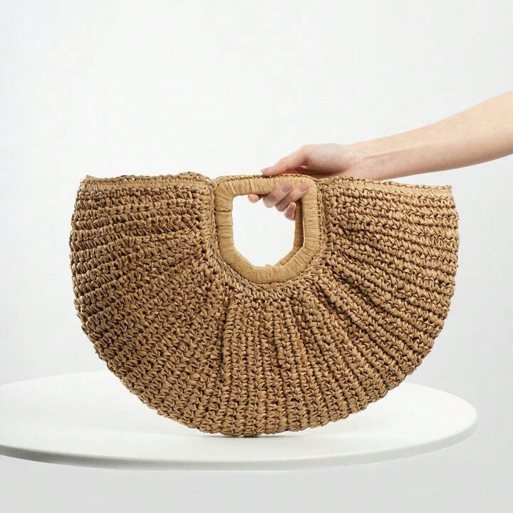 1pc Boho-Chic Straw Clutch Bag,Minimalist Large Capacity Straw Woven Beach Bag: Trendy, Durable A... | SHEIN