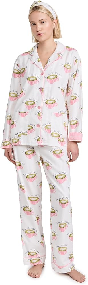 PJ Salvage Women's Flannel Pajama Set with Headband | Amazon (US)