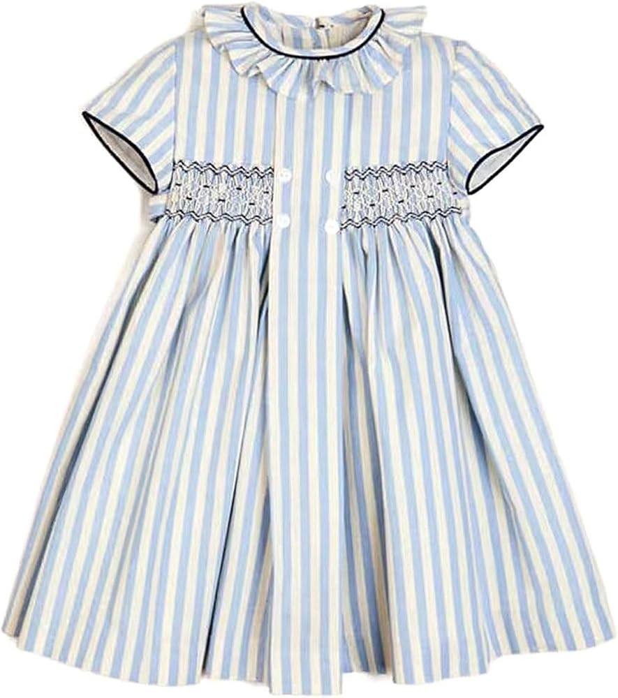 Twoflower Baby Girls Long Sleeve Smocking Clothing Toddler Fall Floral Smocked Dress Vintage Dres... | Amazon (US)