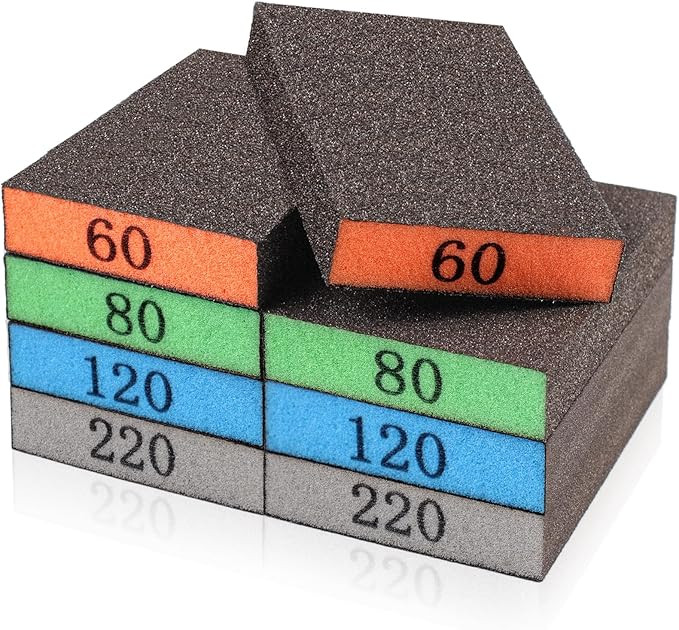 YNZDRWA 8 Pack Sanding Sponge, Washable and Reusable Sanding Blocks for Drywall Wood Metal Furnit... | Amazon (US)