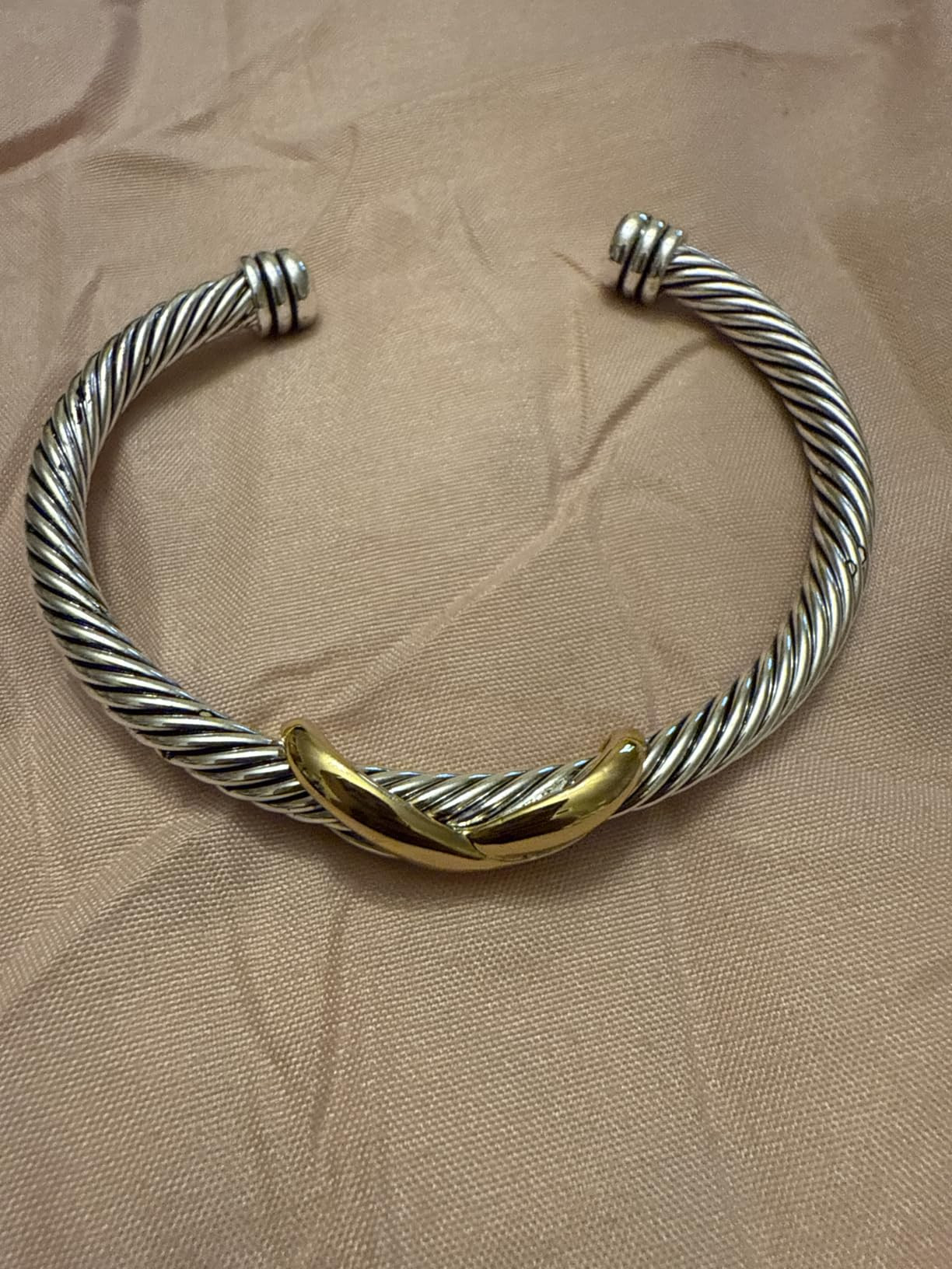 UNY Jewel Bracelet Designer Brand Inspired Women Jewelry 4.5mm Thin Twisted Cable Wire Bangle Gem... | Amazon (US)