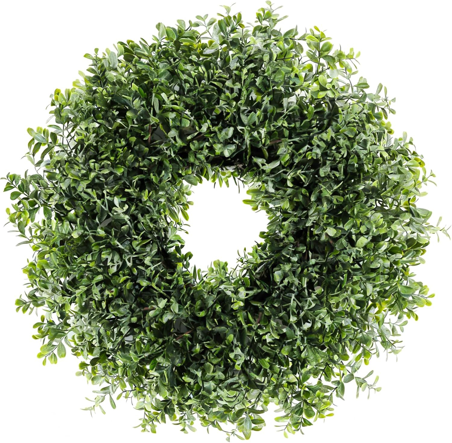 26'' Boxwood Wreath for Front Door, Window - Artificial Boxwood Leaves Greenery Outdoor Wreath fo... | Amazon (US)