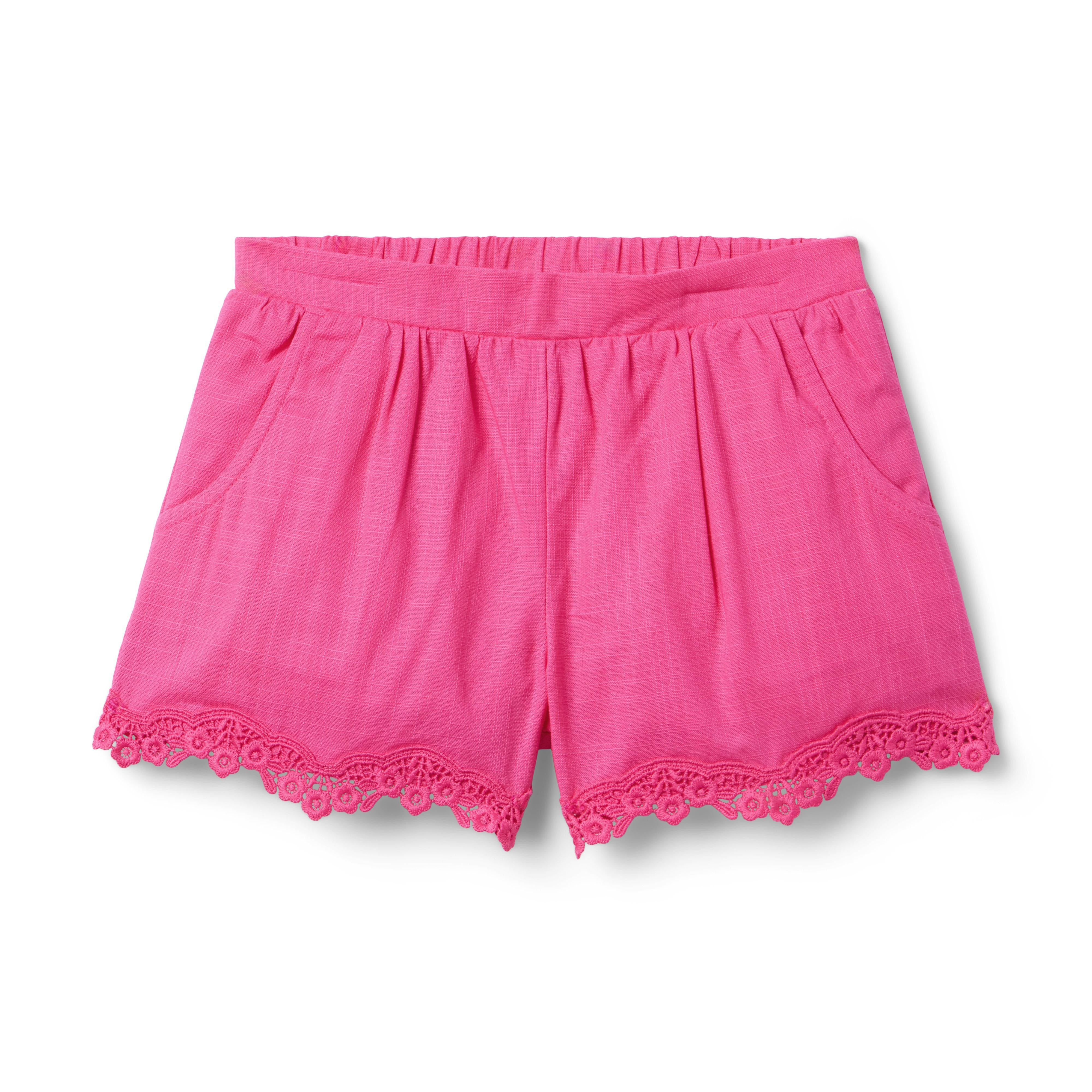 Janie and Jack | Lace Trim Short - Pink / 12 | Janie and Jack