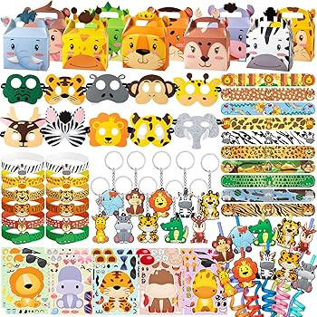 Jungle Safari Party Favors Set 72 PCS Wild Animals Set for Kids Birthday Gifts, Wild Theme Party ... | Amazon (US)