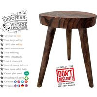 Vintage French Small Stool Table Wooden Wood Chair Seat Side Stand Flower Pot Ornament Display Shelf | Etsy (US)