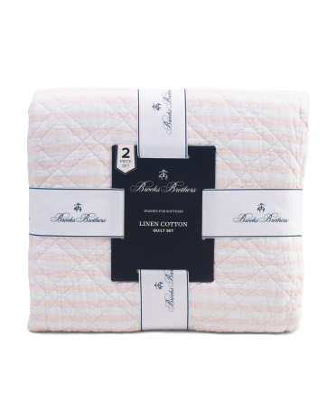 Linen Blend Striped Quilt Set | Polyester/Cotton/Cotton | Marshalls