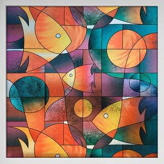 36 in. x 14.9 ft. 3FSH Fish Stained Glass Window Film | The Home Depot