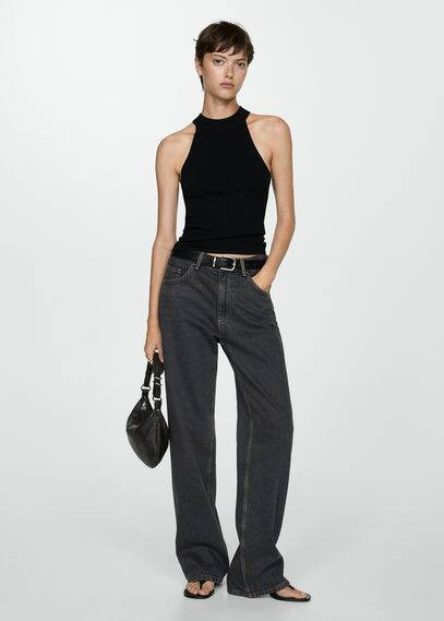 Halter-neck knitted top black - Women - M - MANGO | Mango (US/MX/AU)
