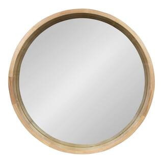 Medium Round Natural Contemporary Mirror (30 in. H x 30 in. W) | The Home Depot