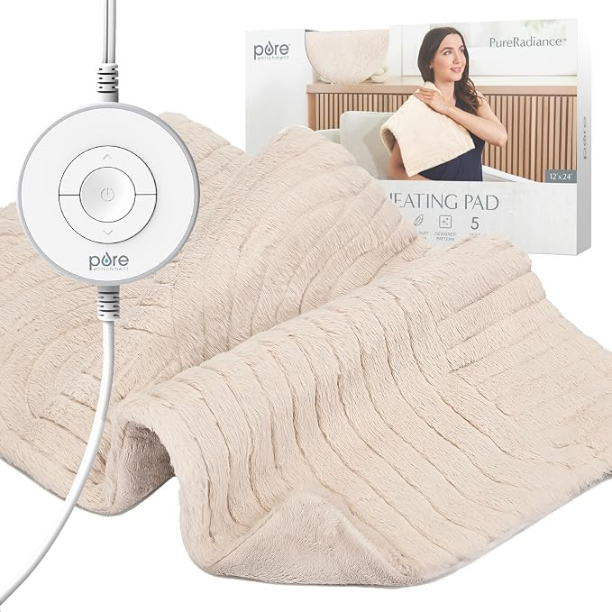 Pure Enrichment PureRadiance Luxury Heating Pad for Cramps, Back, Neck, & Shoulder Pain Relief, P... | Amazon (US)