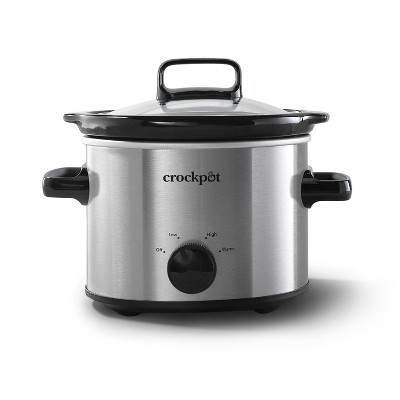 Crock-Pot 2qt Manual Slow Cooker - Stainless Steel: 3 Settings, Reheat & Warmer, Stay-Cool Handles, Dishwasher-Safe Parts | Target