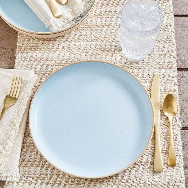 Better Homes & Gardens- Teal Reactive Round Bamboo Melamine Dinner Plate | Walmart (US)