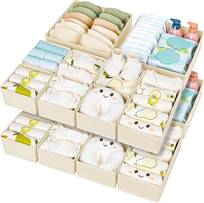 DIMJ Drawer Organizer Clothes 15 Pack - Foldable Baby Organizers and Storage & Closet Organizers ... | Amazon (US)