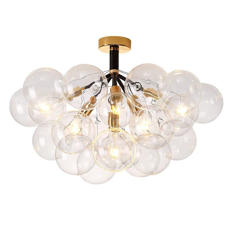 Triangulum 6 - Light Glass Semi Flush Mount | Wayfair North America