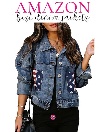 Here is the perfect Fourth of July, jean jacket!  Looking to spruce up your wardrobe? Check out Amazon's favorites - denim jackets! These jackets are a staple piece you won't want to miss. #AmazonBestSellers #DenimJacketLove #StaplePiece #WardrobeEssentials #FashionStatement #MustHaveStyle #OnTrend #CasualCool #LookSharpFeelSharp #ShopSmart

#LTKunder50 #LTKSeasonal #LTKstyletip