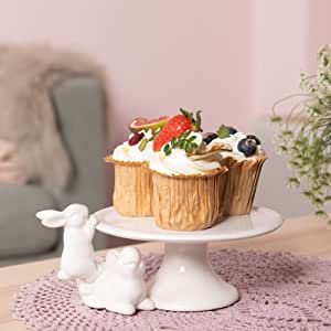 Ceramic Cake Stands Decorative Bunny - Easter Decoration Birthday Cake Display Tray for Wedding P... | Amazon (US)