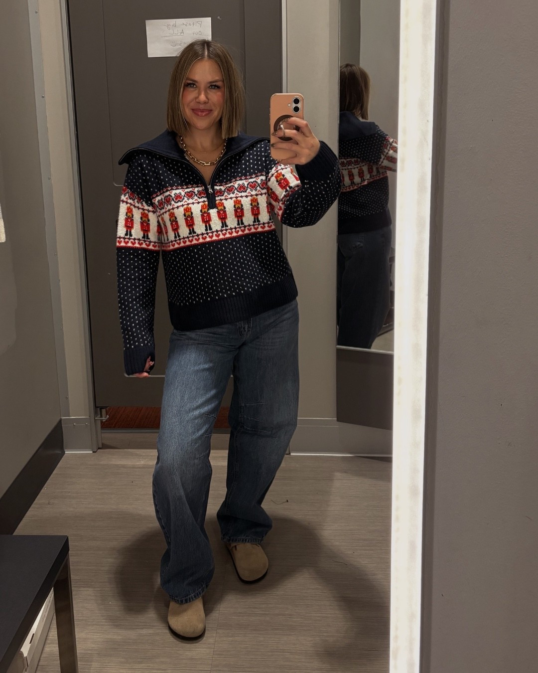 TARGET OUTFIT
This super cute nutcracker sweater is back in stock in I think every size!! Such a cute holiday/winter outfit, and these slight barrel jeans are so good!:)
#target #targetoutfit #targetstyle #targetlook #holidaysweater #wintetoutfit #winterlook #casualoutfit 

#LTKSeasonal #LTKFindsUnder100 #LTKHoliday