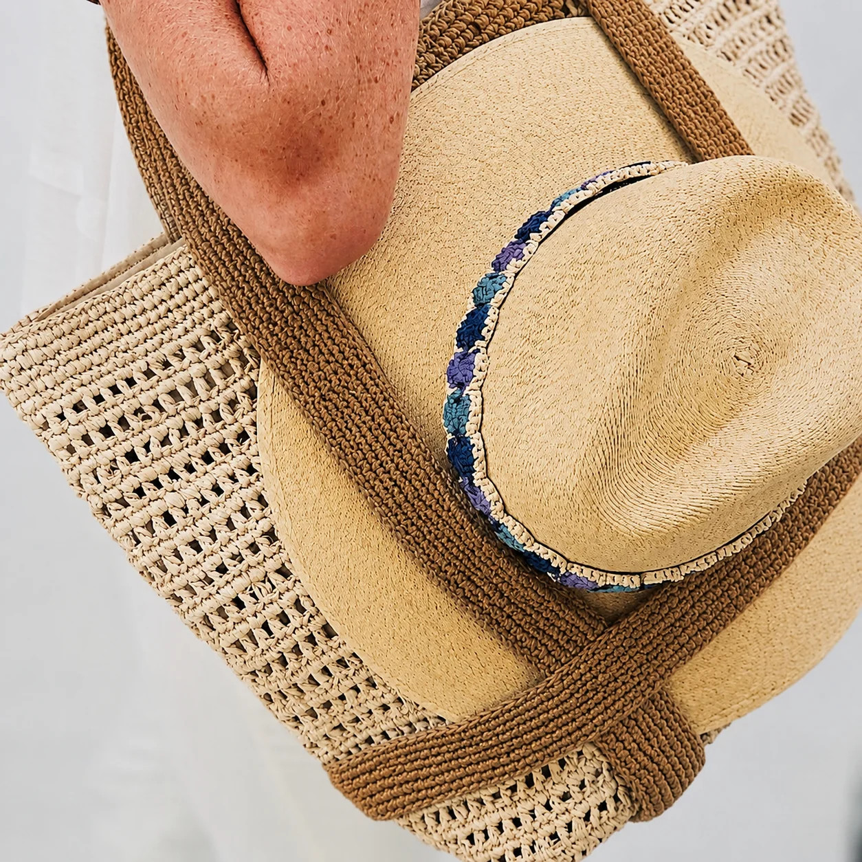 Indie Cinnamon and Hay Raffia Bag | Baldiz