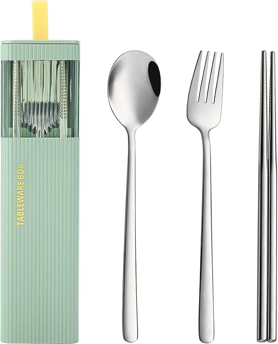 DEVICO Travel Utensils with Case, 18/8 Stainless Steel Reusable Silverware Set for Lunch Box, Por... | Amazon (US)