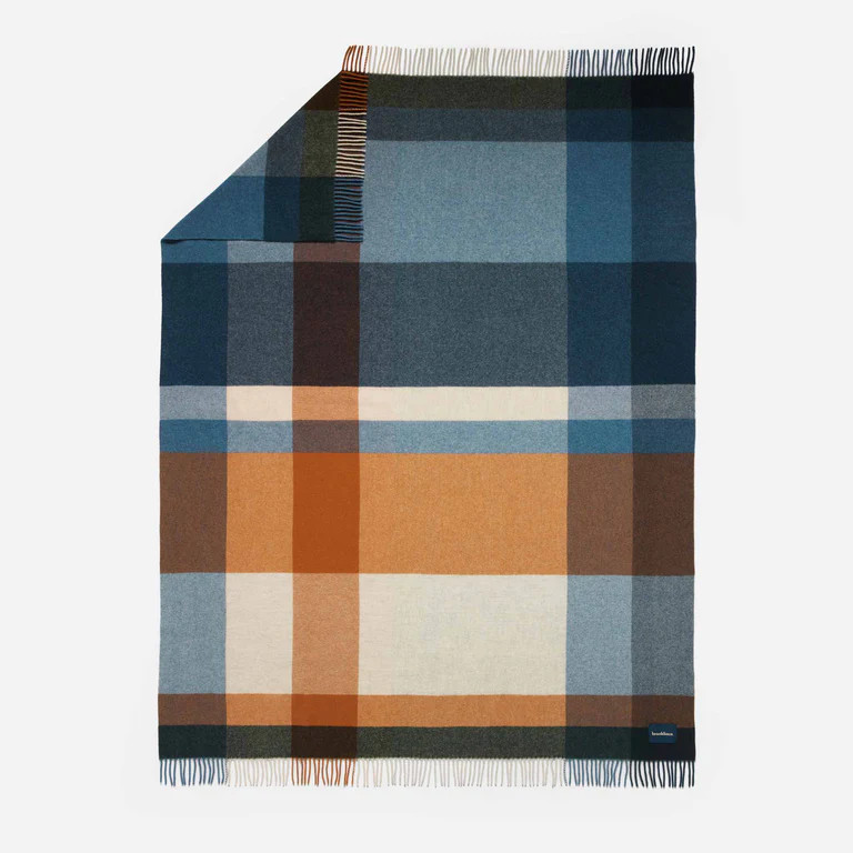 Modern Check Lambswool Throw Blanket | Brooklinen