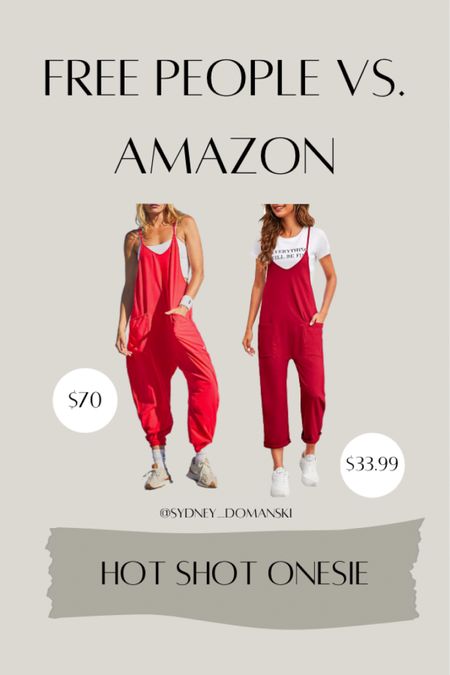 Free People Hot Shot Onesie dupe from Amazon! High quality material and same look for a fraction of the cost! Recommend sizing up to get the oversized FP look

#LTKsalealert #LTKstyletip #LTKSeasonal