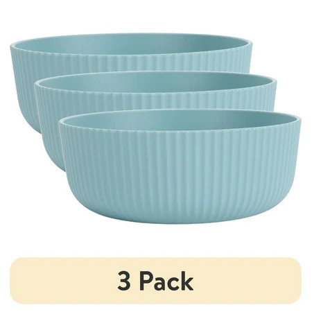 (3 pack) Mainstays - Blue Eco-Friendly Recycled Plastic Cereal Bowl, 38-Ounce | Walmart (US)