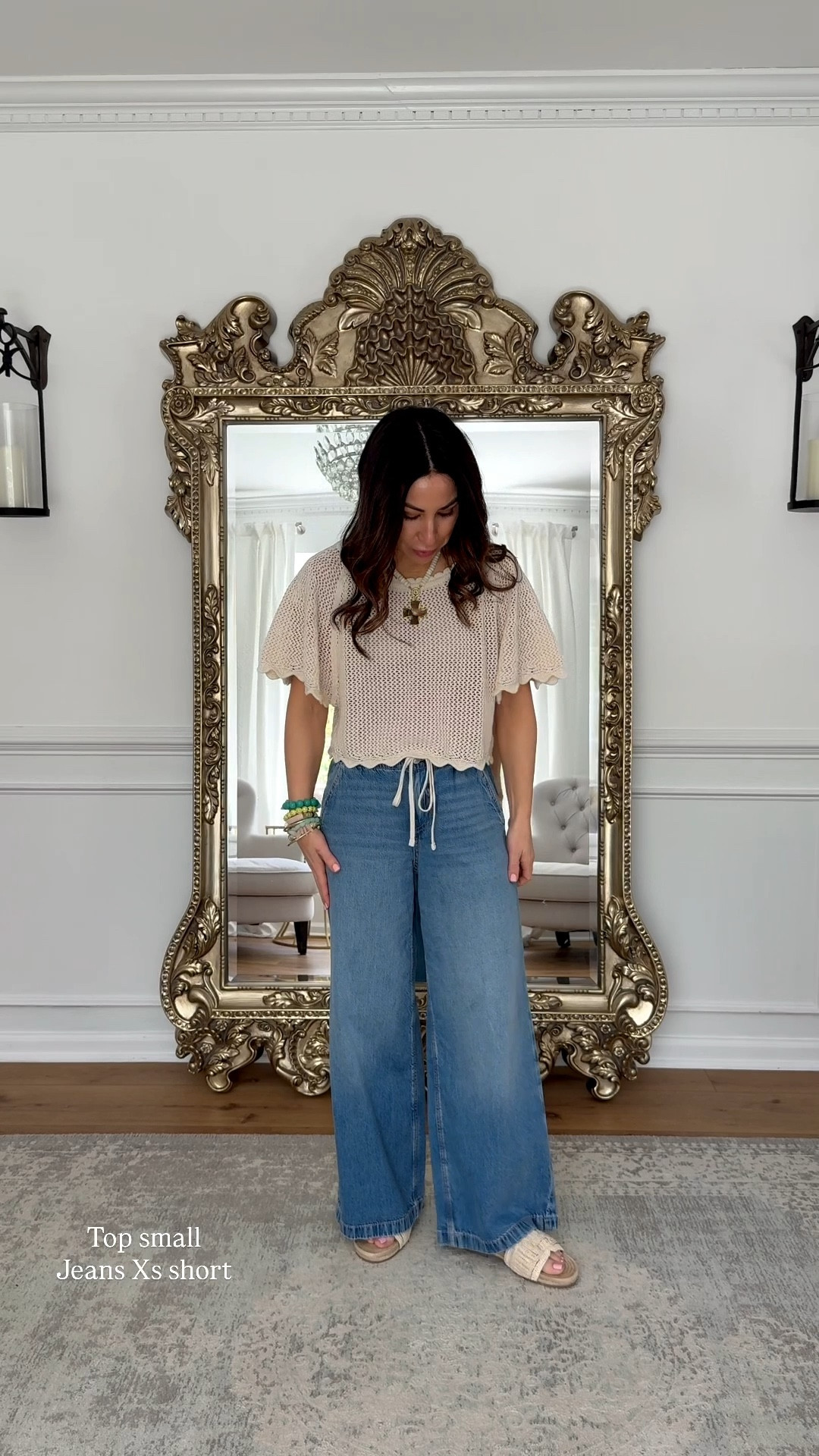 New arrivals from @americaneagle and girls you are going to love everything! Denim on denim spring outfits, baggy jeans, denim shorts, and cute spring tops to pair with everything! #AEPartner #AEJeans 

White jeans Xs. Blue baggy jeans Xs short. Two tone jeans 0 short. Cuff shorts 2. A-line shorts 2 (need 0). White tee medium. Other tops small. Flip-flops TTS. 



#LTKPetite #LTKSaleAlert #LTKOver40