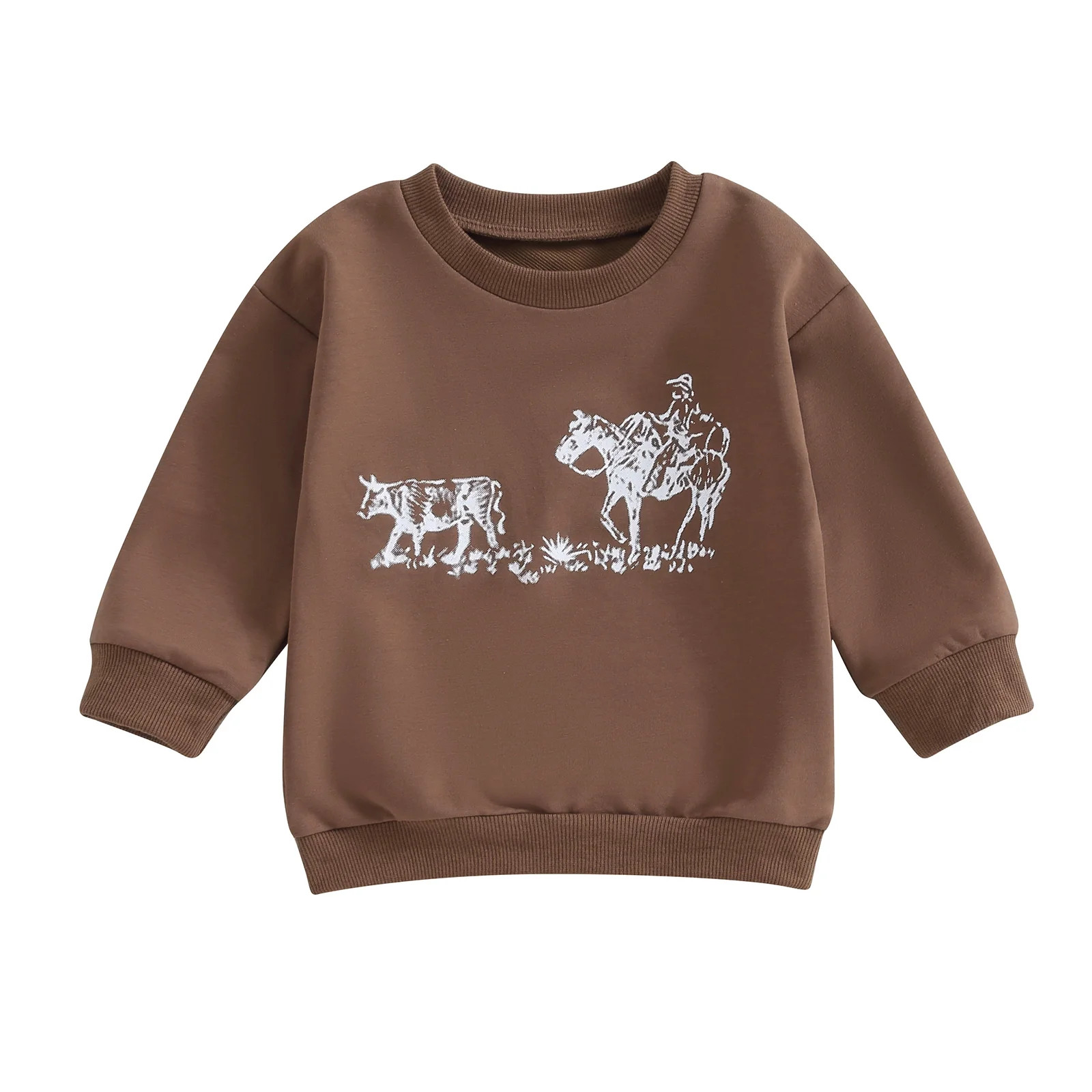 0-4Y Autumn Infant Baby Boys Girls Western T Shirts 6M 12M 18M 24M 3Y 4Y Cow Cattle Print Long Sl... | Walmart (US)