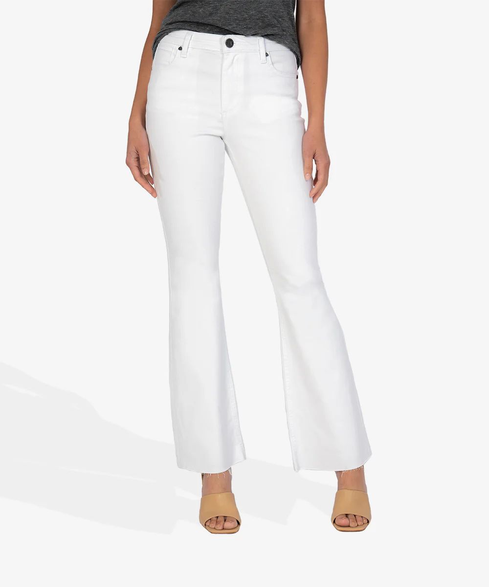 Stella High Rise Fab Ab Flare (White) - Kut from the Kloth | Kut From Kloth