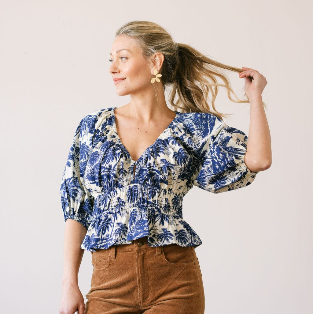 Tropical Toile Calypso Top | Sunshine Tienda
