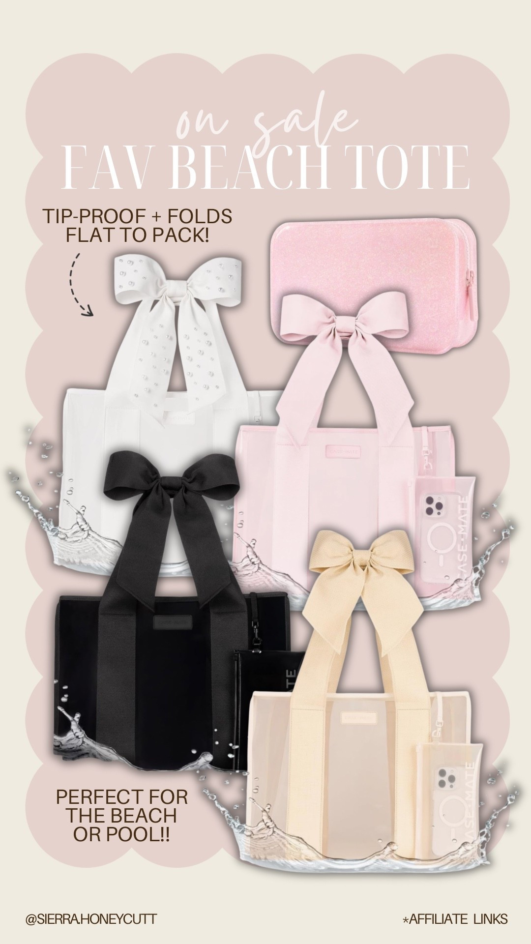 RUN while these adorable bow totes from Case Mate are on sale!! 🏃‍♀️🎀

Seasonal pool beach summer spring bow neutral pink white beige black pearls waterproof on sale amazon  

#LTKmomlife #LTKTravel #LTKSwim
