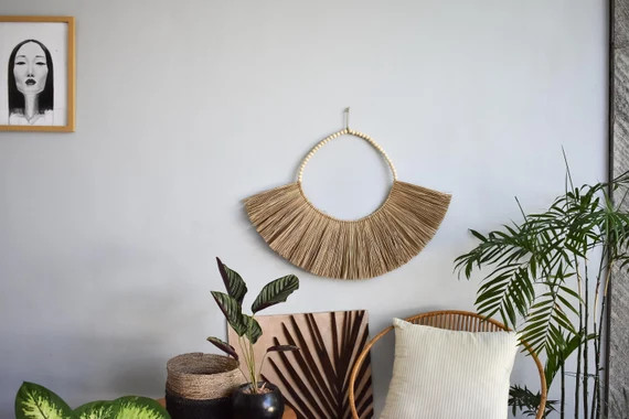 Raffia wall hanging natural colour seagrass wall decor | Etsy | Etsy (US)