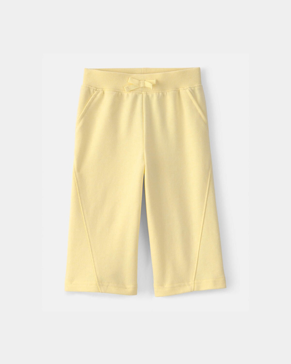 Baby Girl French Terry Wide-Leg Active Pants - Yellow | Carter's Inc