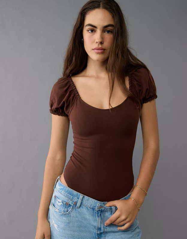 AE Puff-Sleeve Bodysuit | American Eagle Outfitters (US & CA)