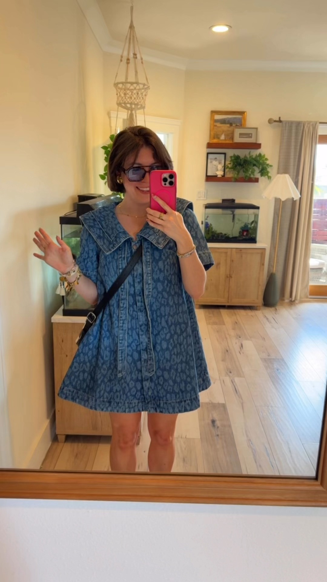 denim dress outfit inspo for spring - runs tts!  

 #LTKSeasonal #LTKFindsUnder100 #LTKStyleTip