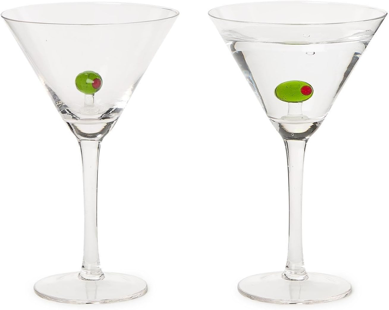 Two's Company Martini Glass with Olive, 8-Ounce, Glass, Clear | Amazon (US)